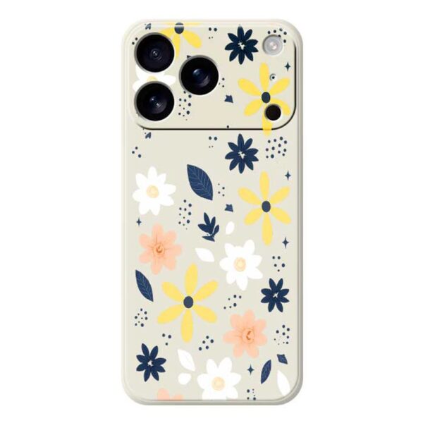 Iphone 17 Pro Max Colorful Floral Blue Leaves Cover