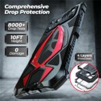 IPhone 17 Pro Max Case Sports Car Design Shockproof Metal + TPU Phone Cover with Screen Protector - Black / Red - Image 4