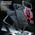 IPhone 17 Pro Max Case Sports Car Design Shockproof Metal + TPU Phone Cover with Screen Protector - Black / Red - Image 5