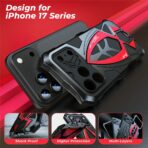 IPhone 17 Pro Max Case Sports Car Design Shockproof Metal + TPU Phone Cover with Screen Protector - Black / Red - Image 6