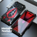 IPhone 17 Pro Max Case Sports Car Design Shockproof Metal + TPU Phone Cover with Screen Protector - Black / Red - Image 7